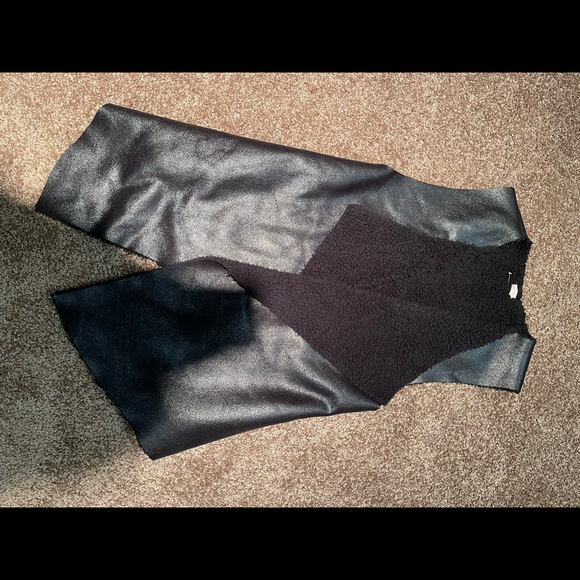 Faux leather shearling vest - Picture 2 of 3